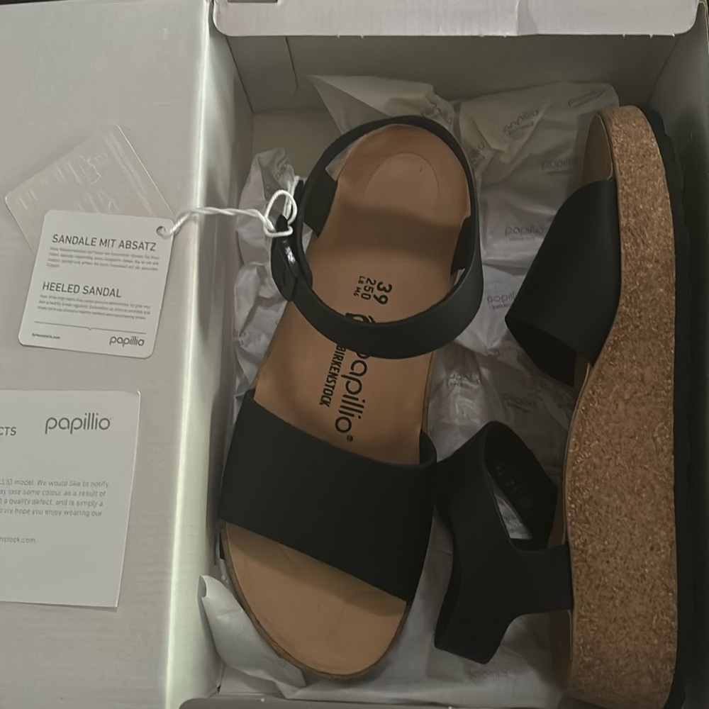 Black Glenda style Papillio by Birkenstock sandals size 39